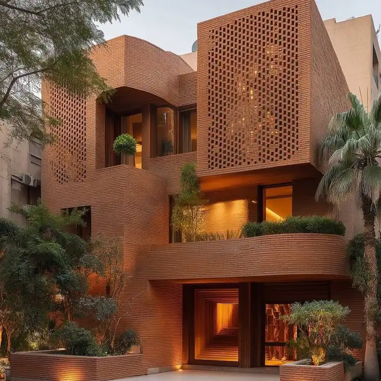 معماری مدرن و سنتی با آجر قرمز انگلیسی