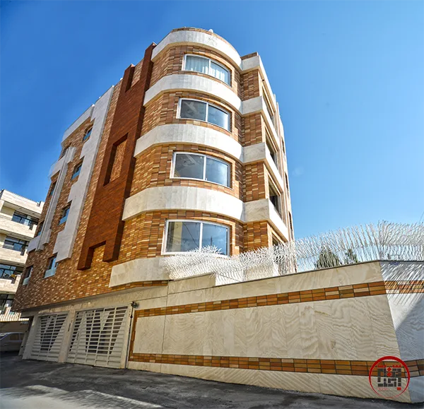 نمای ترکیبی از آجر نمای سنگی و آجری