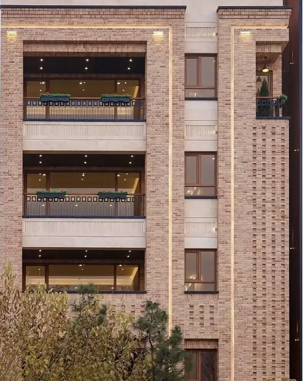 متریال آجر نما رستیک در نمای خارجی ساختمان